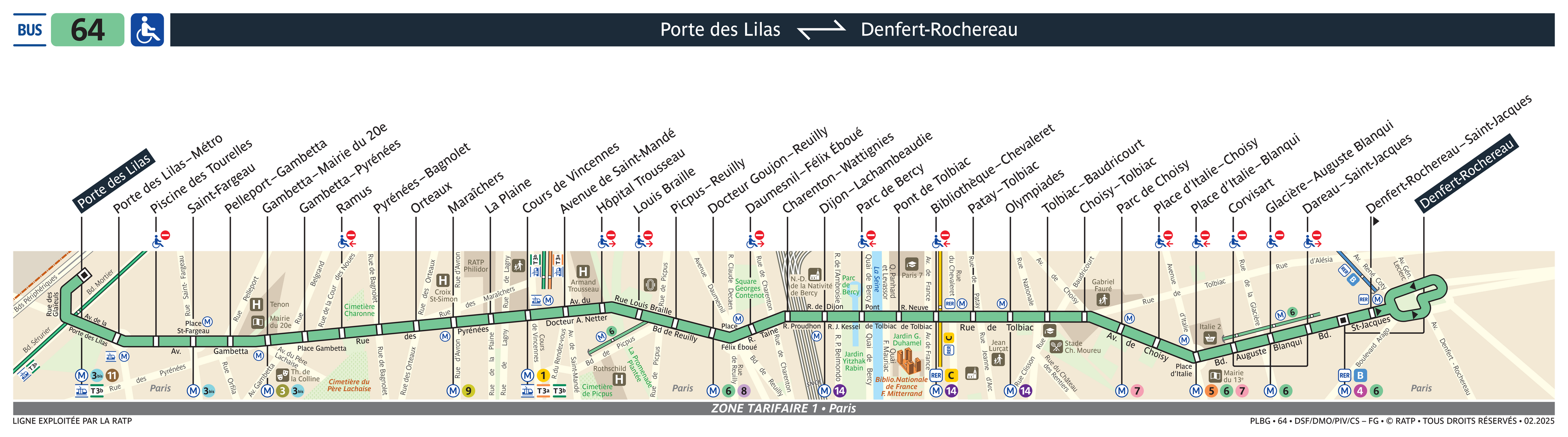 Bus Ligne 64 : plan, arrêts et horaires en temps réel | Bonjour RATP