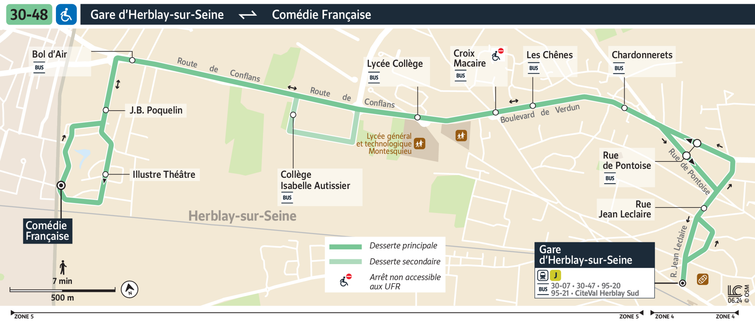 Bus Line 30-48: map, stops, and real-time schedules | Bonjour RATP