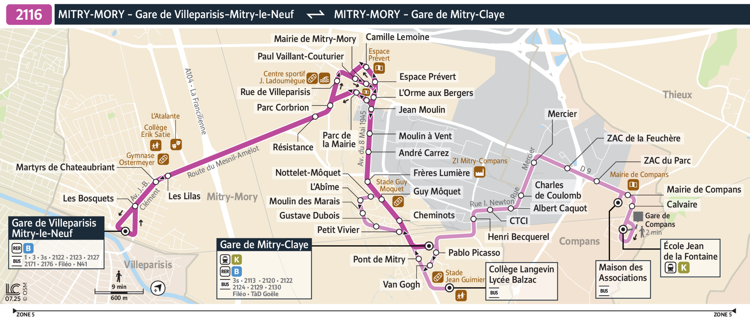 Wf 2116 Bus Ligne 2116 : plan, arrêts et horaires en temps réel | Bonjour RATP
