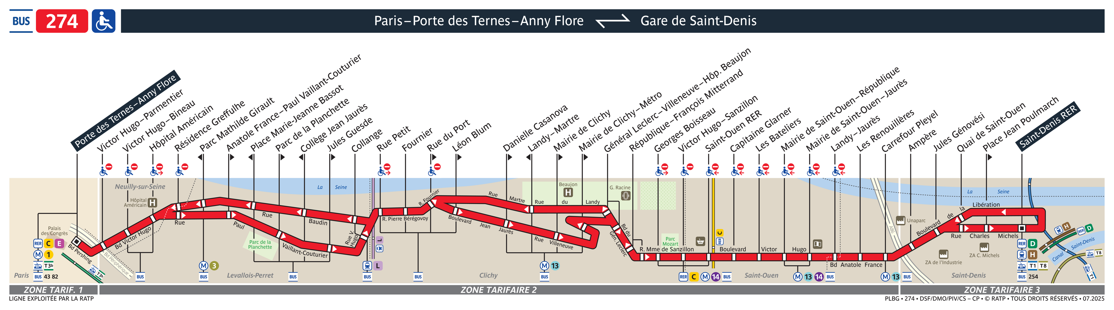 Bus Line 274: map, stops, and real-time schedules | Bonjour RATP