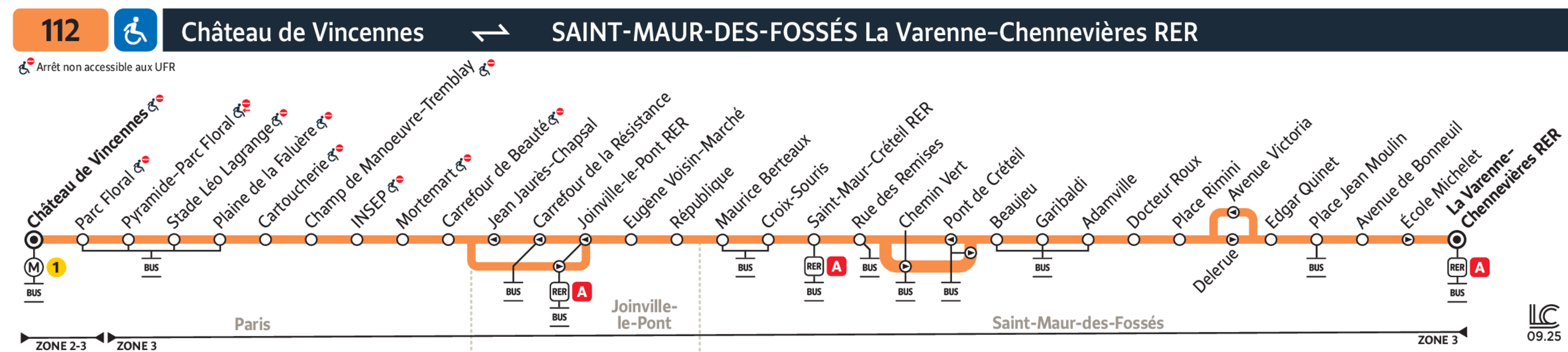 Bus Line 112: map, stops, and real-time schedules | Bonjour RATP