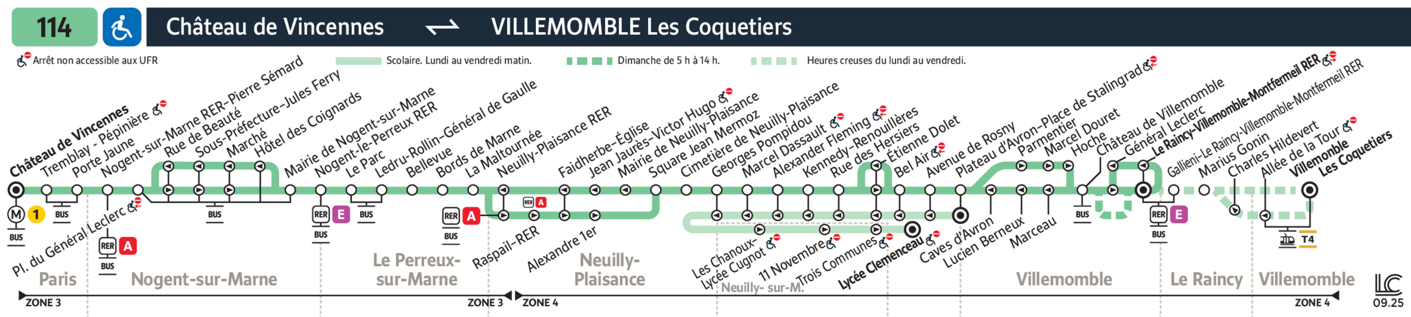 Bus line 114: map, stops, and real-time schedules