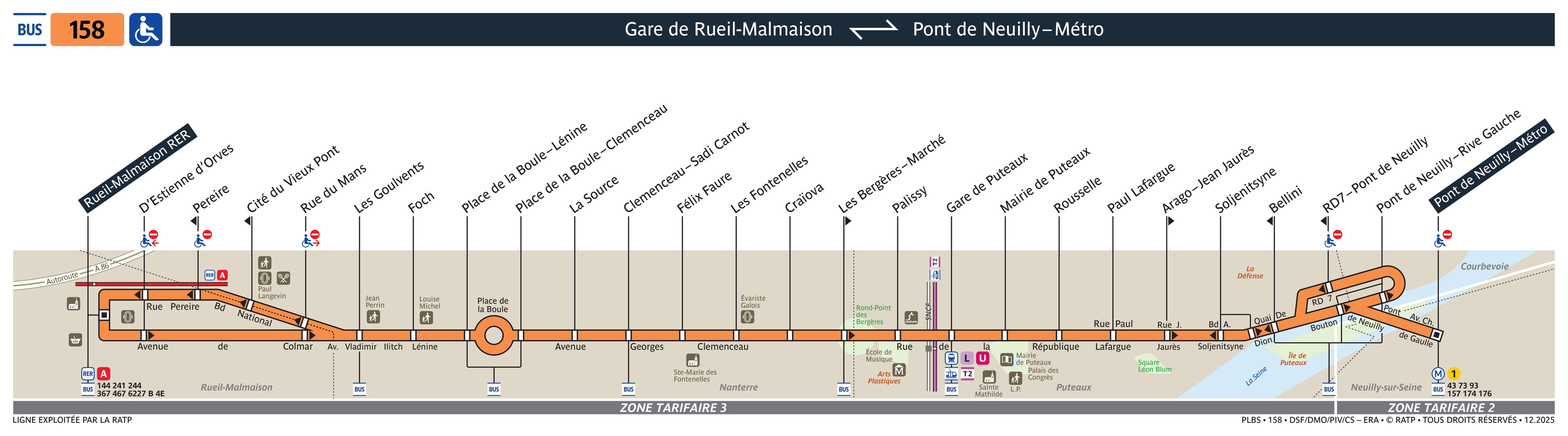 Bus Line 158: map, stops, and real-time schedules | Bonjour RATP