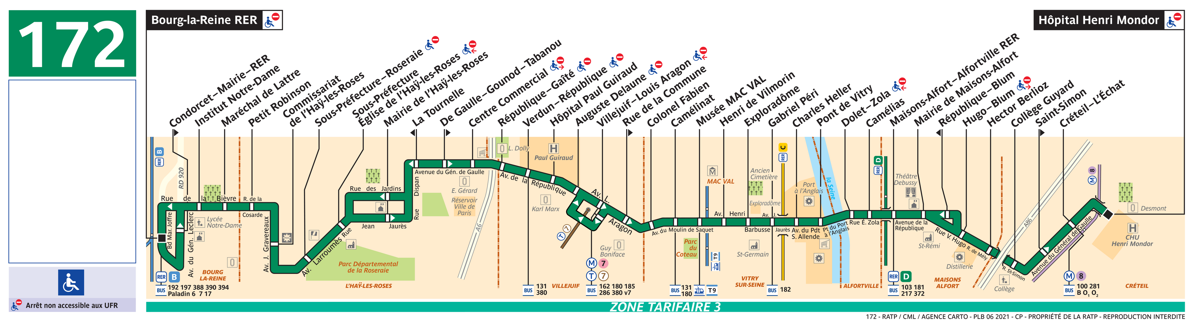 Bus line 172: map, stops, and real-time schedules