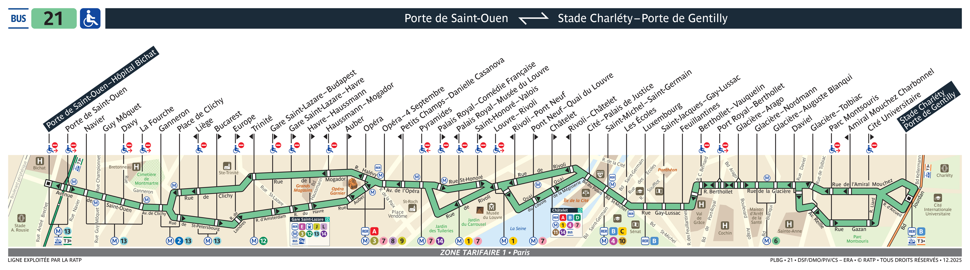 Bus Line 21: map, stops, and real-time schedules | Bonjour RATP