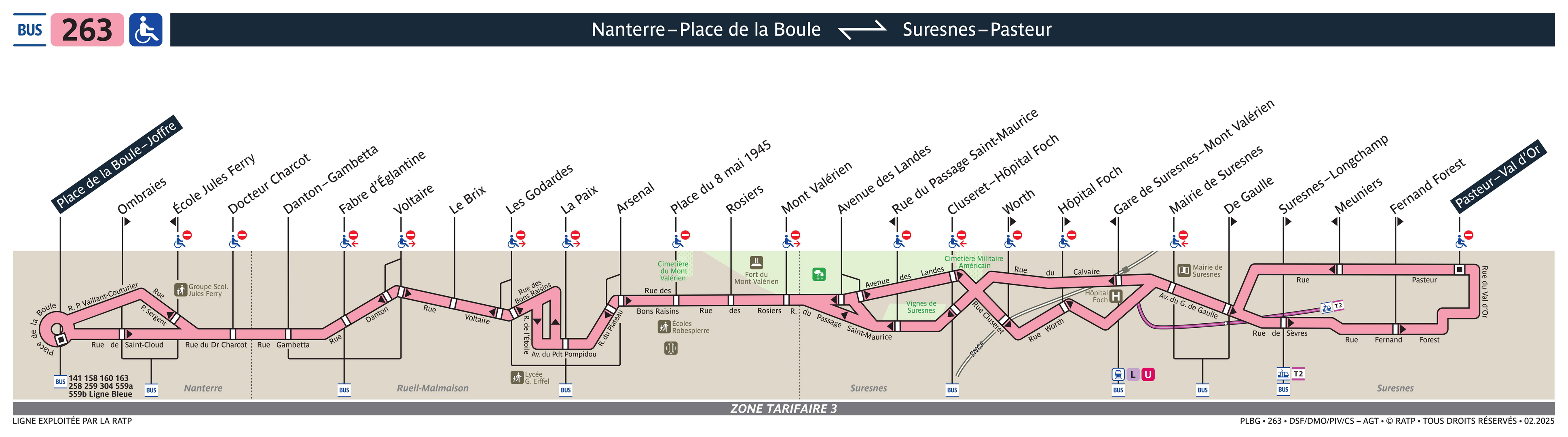 Bus Line 263: map, stops, and real-time schedules | Bonjour RATP