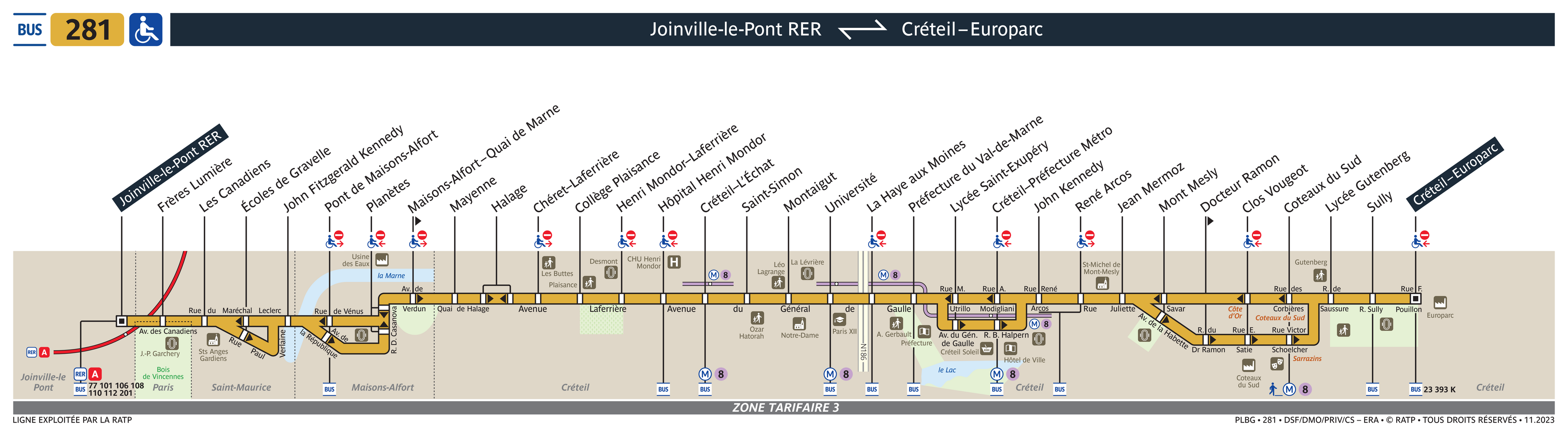 Bus line 281: map, stops and real-time schedules