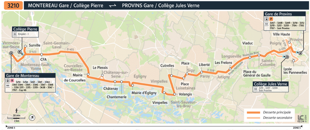 Bus line route 3210