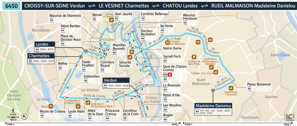Tracé de la ligne de Bus 6450