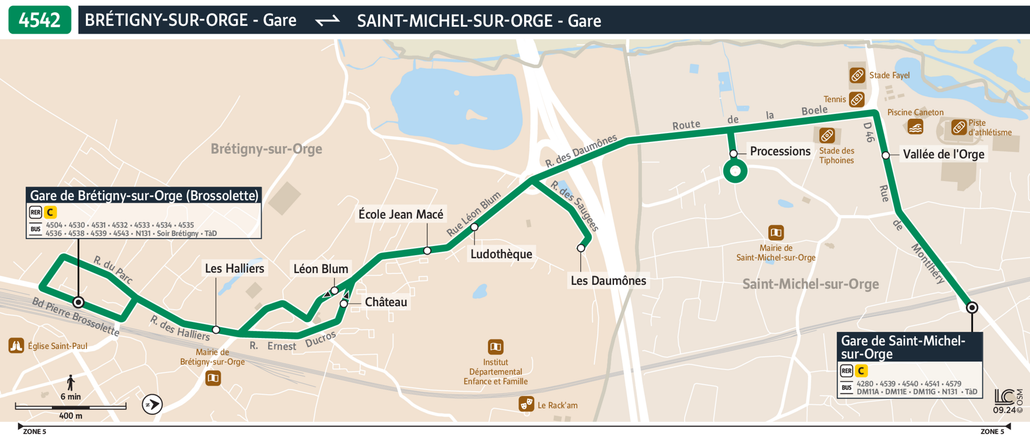 Bus line route 4542