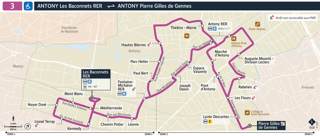Bus line route 3