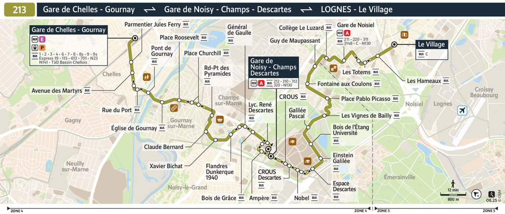 Tracé de la ligne de Bus