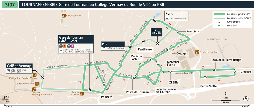 Bus line route 3107