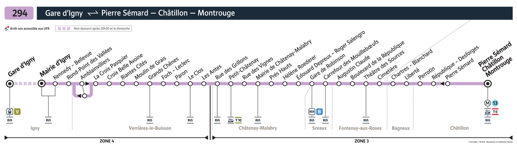 Bus Ligne 294 : plan, arrêts et horaires en temps réel | Bonjour RATP