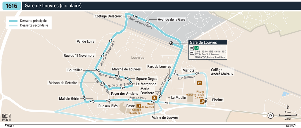 Tracé de la ligne de Bus R6