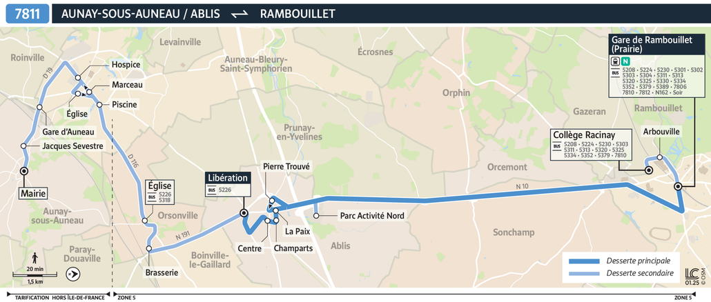 Bus line route 7811