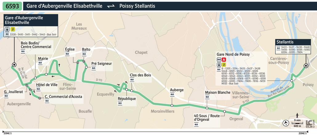 Bus line route 6593
