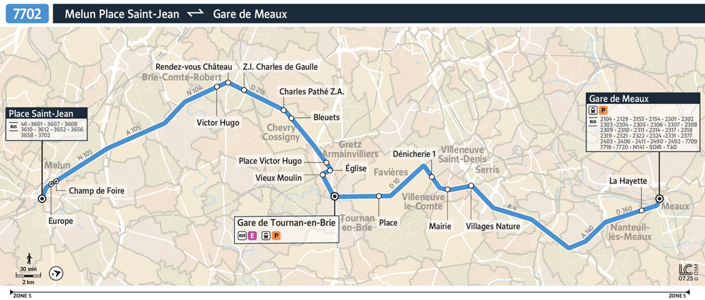 Bus line route 7702