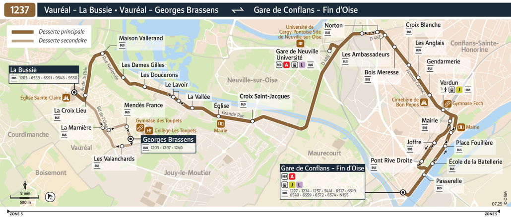 Tracé de la ligne de Bus 1237