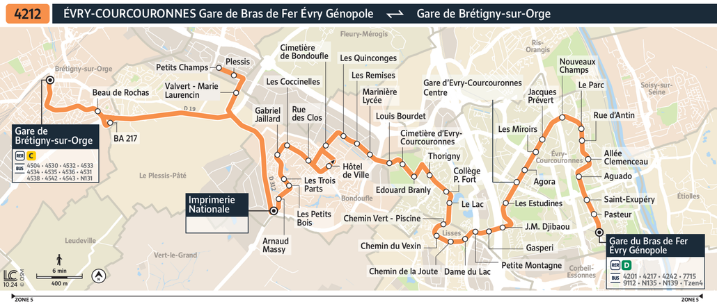 Bus line route 4212