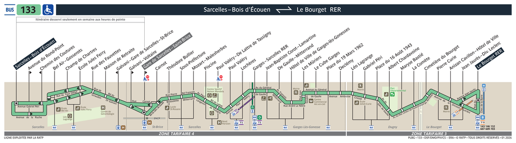 Bus line route 133