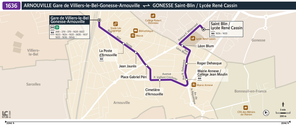 Tracé de la ligne de Bus 36