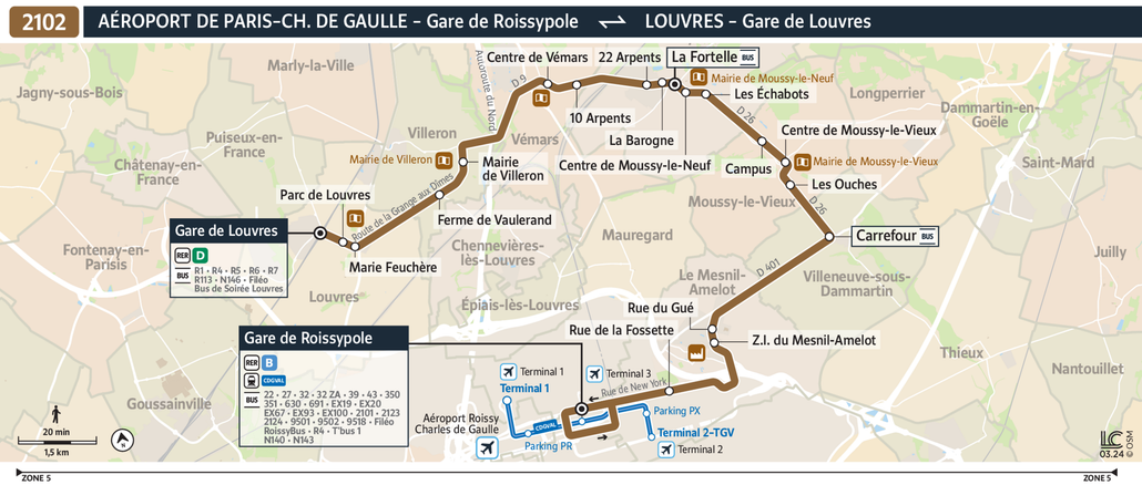 Bus line route 2102