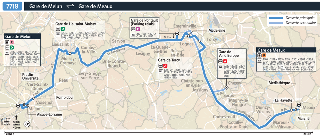 Bus line route 7718