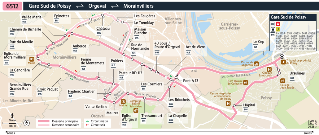 Bus line route 6512