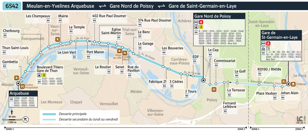 Bus line route 6542