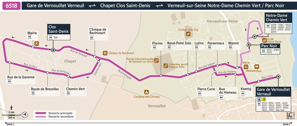 Bus line route 6518
