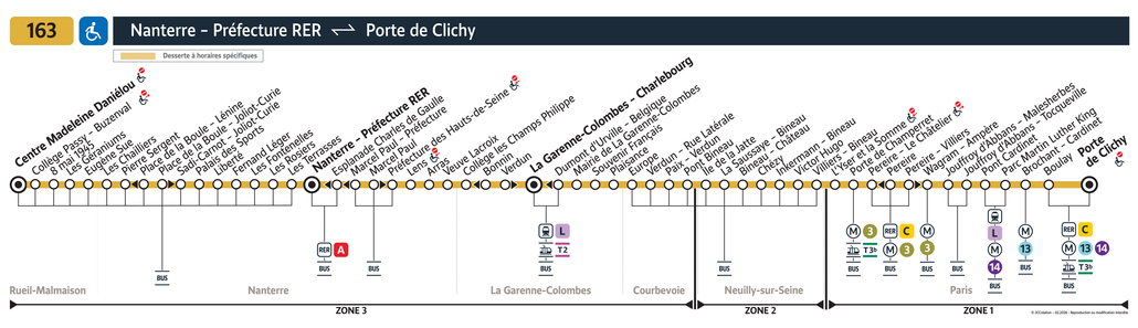 Bus line route 163