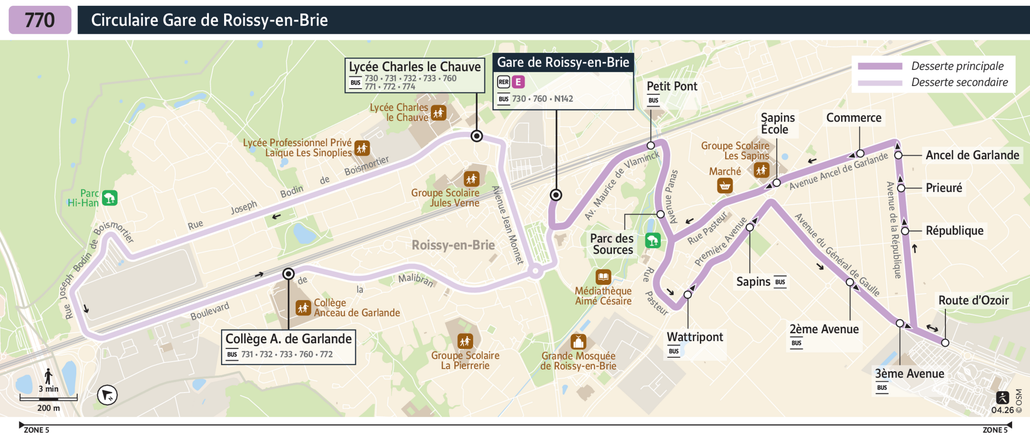 Bus line route 770