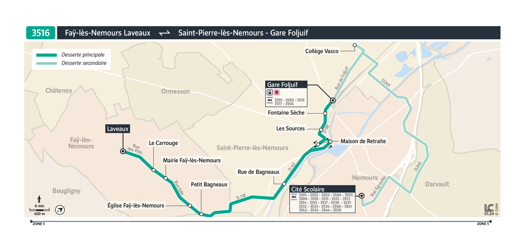 Bus line route 3516
