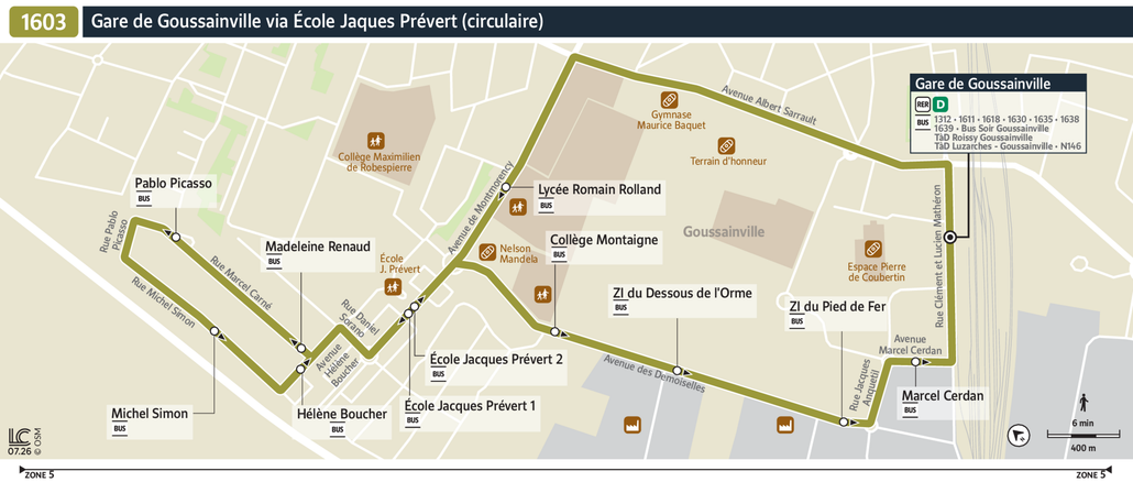 Tracé de la ligne de Bus 30 D