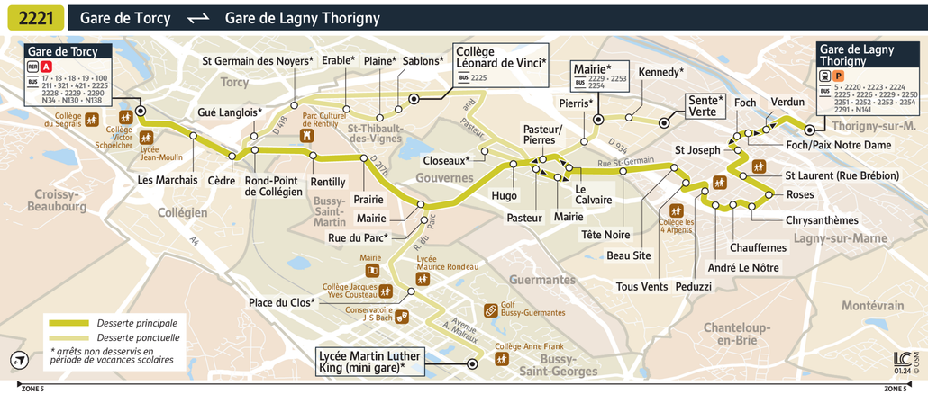 Bus line route 2221