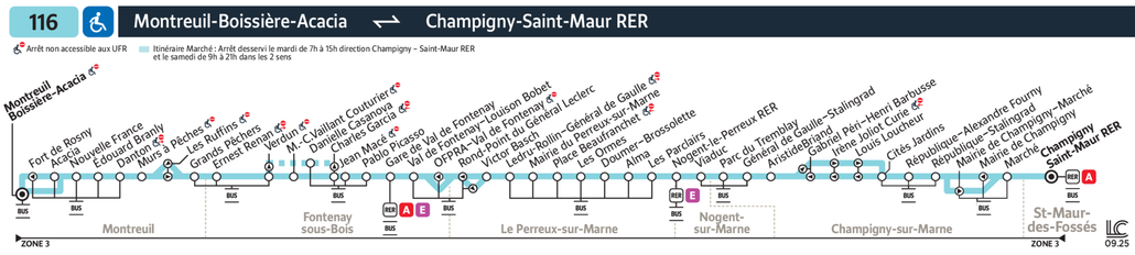 Bus line route 116