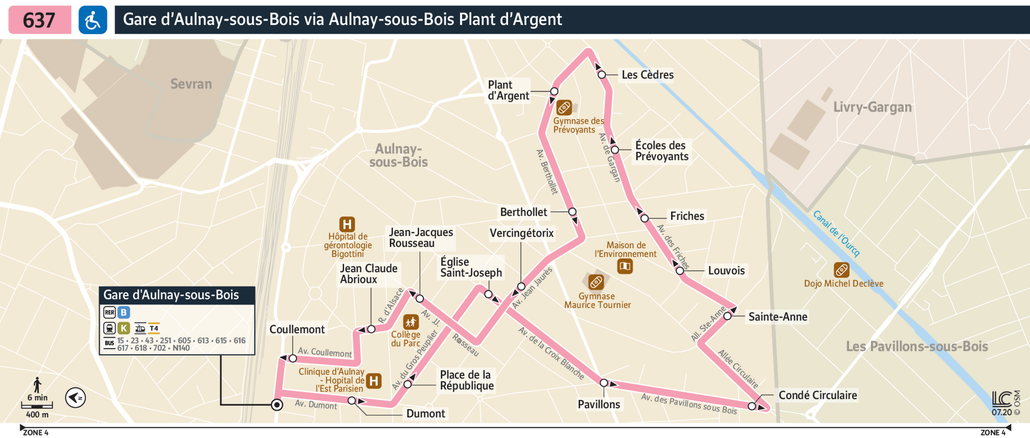 Tracé de la ligne de Bus