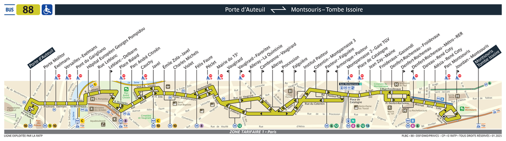 Bus line route 88