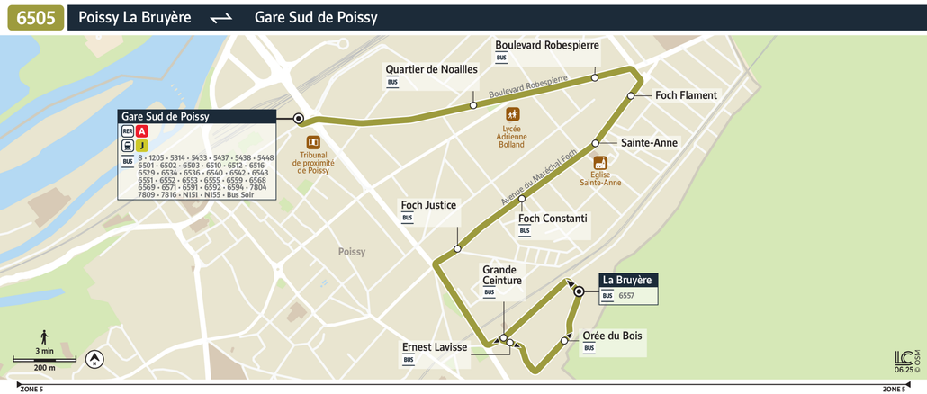 Bus line route 6505