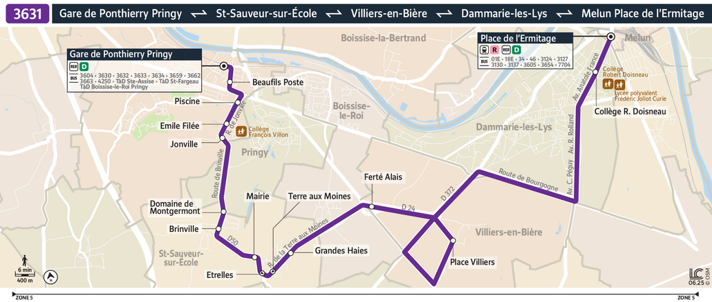 Bus line route 3631