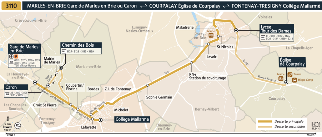 Bus line route 3110