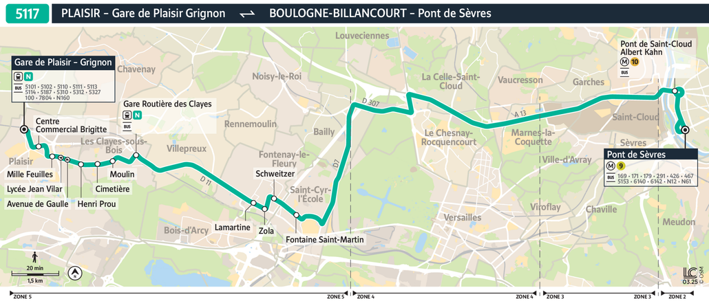 Bus line route 5117