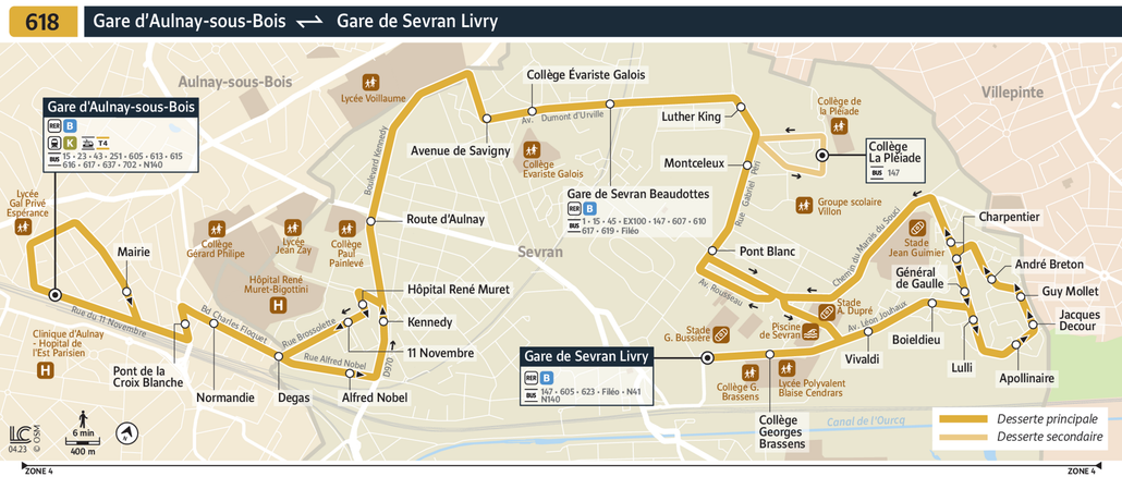 Bus line route 618