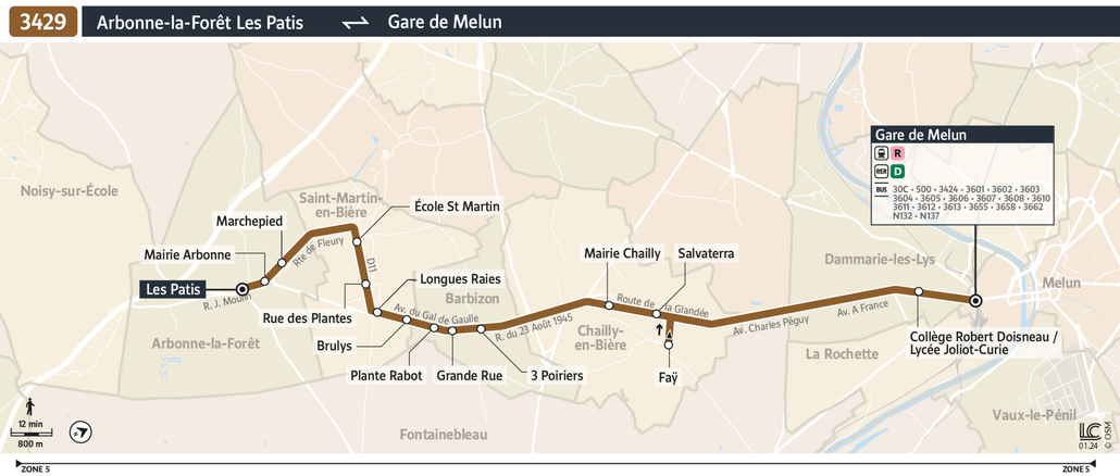 Bus line route 3429