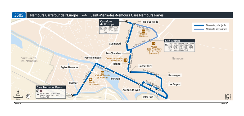 Bus line route 3505