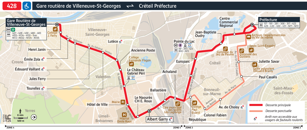 Bus line route 428