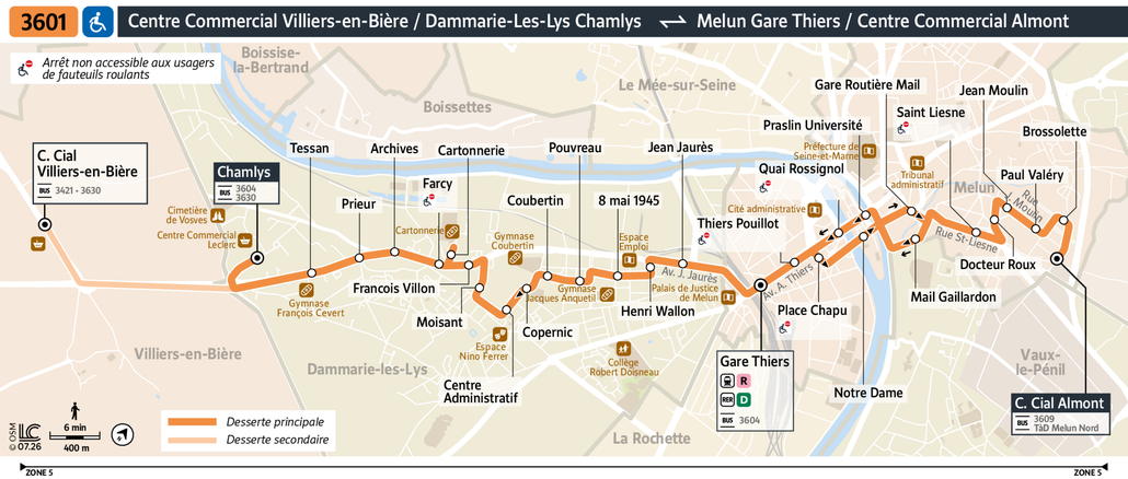 Bus line route 3601