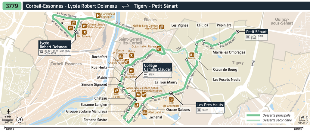 Tracé de la ligne de Bus 3779