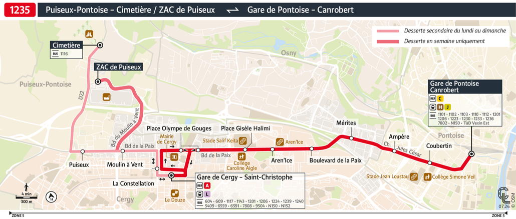 Bus line route 1235